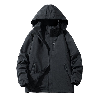 加绒冲锋衣男款2025新款冬季加厚外套软壳服女防风防水风衣可拆卸