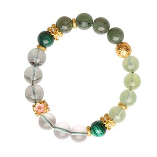 灵机麦玲玲【喜木】绿发晶绿幽灵金钱路路通手链女绿幽灵多宝手串