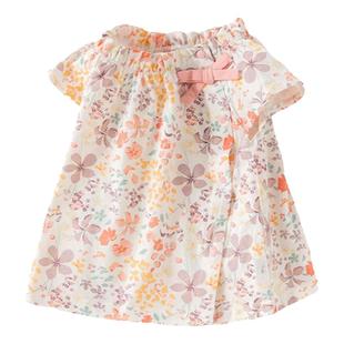 欢喜小熊女童夏季短袖T恤儿童夏装纯棉上衣宝宝薄款夏天衣服童装