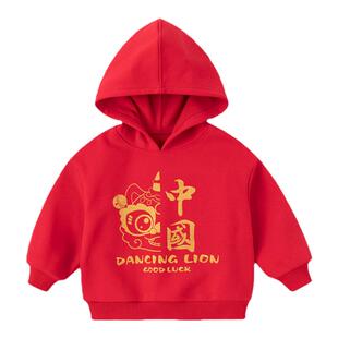 男童年装连帽卫衣儿童国风上衣宝宝拜年服唐装衣服婴儿冬装女童装