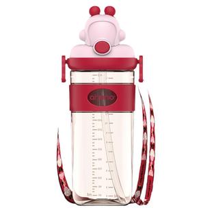 恩尼诺儿童学饮杯 防喷防呛带重力球有刻度 宝宝吸管水杯水壶