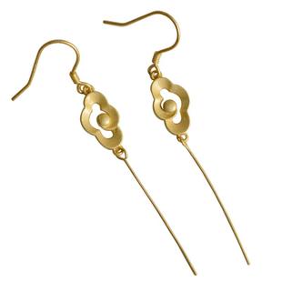 燕子家s925纯银镀金国风耳环托水滴吊坠玉环雕件纯银diy耳饰配件