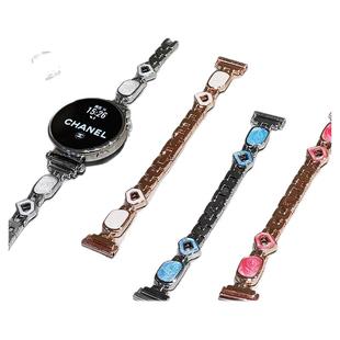 适用华为gt6系列表带gt5/4新款金属pro女士鎏金滴胶腕带watch5/4智能JY运动手表gt3男女款荣耀fit夏季高级感