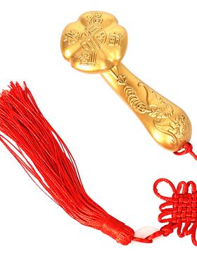 铜事事如意金钱如意客厅装饰摆件