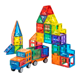 MNTL星钻磁力片彩窗小车轨道管道棒儿童益智玩具礼物今聚陪伴积木