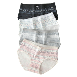 有内女士内裤纯棉抗菌裆加长2026新款a类无痕女生费尔岛风三角裤