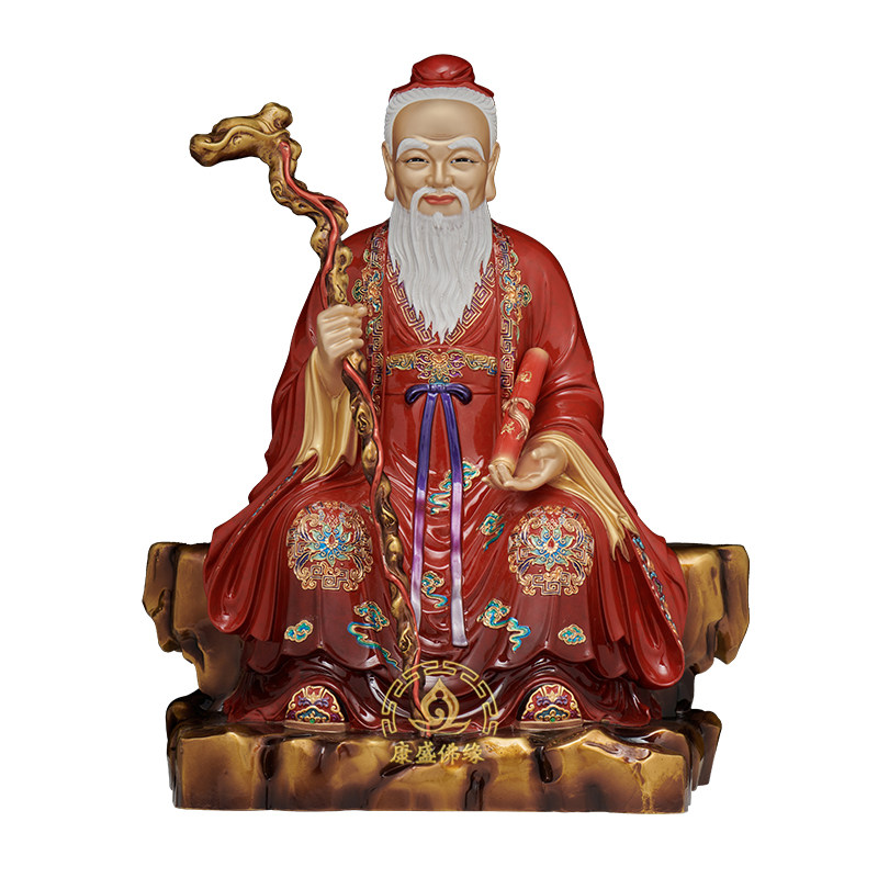 月老星君全铜彩绘神像供奉摆件