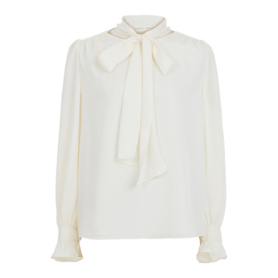 朗姿/MOJO AVENUE莫佐2025新款法式优雅飘带衬衫女氛围感高级经典