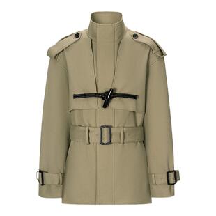 BALIANG「捌樑」 栓'stopper' 中长款牛角扣派克大衣廓形皮衣外套