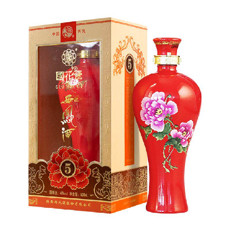 西凤酒国花瓷5年45度500ml*1瓶凤香型宴席纯粮食陕西白酒