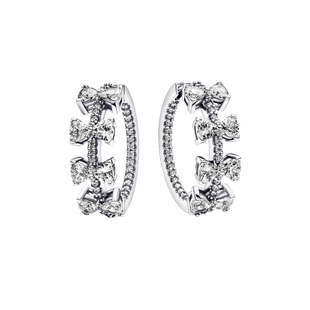 Pandora潘多拉闪耀星光蝴蝶结耳环银色可爱精致时尚礼物