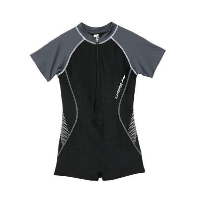 李宁泳衣连体平角新款专业保守女