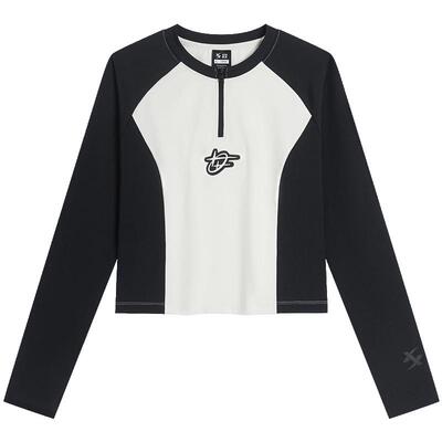 特步卫衣女士新款春夏官方长袖圆领T恤休闲运动上衣976328030584