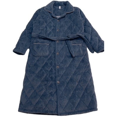 三层夹棉加厚男珊瑚绒纽扣加腰带