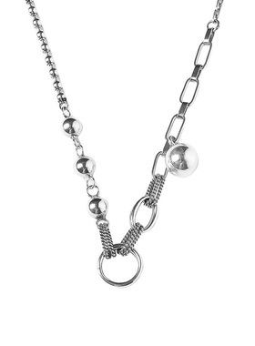 东大门韩国圆球复古泰银重工项链