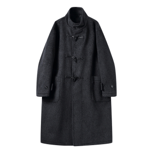 白口阳【巴黎邂逅】牛角扣中长款毛呢外套2024冬季保暖呢大衣男