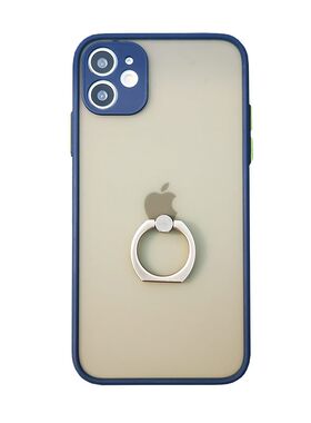 简约撞色磨砂硅胶防摔软壳带支架