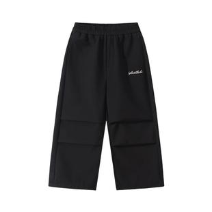 植木童装 儿童裤子2025冬季新款中大童直筒伞兵裤男童加绒裤子