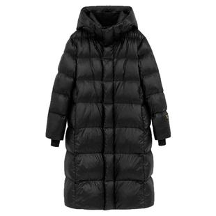 90白鸭绒长款羽绒服女秋冬季新款高级感连帽休闲韩版保暖加厚外套