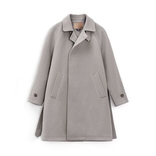 马登工装德式灰色巴尔玛肯风衣中长款战壕大衣廓形英伦外套男春