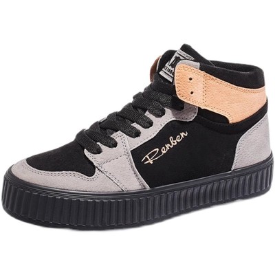 人本厚底橡胶加绒保暖棉鞋高帮鞋