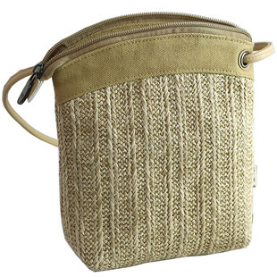 布奏草编夏天手机包斜挎小包包布艺手机袋放手机的小挎包腰包随身