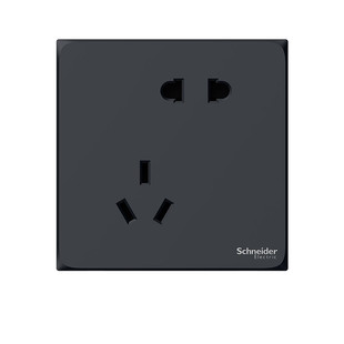 施耐德开关插座官方旗舰店 皓呈黑错位斜五孔带开关usb插座面板