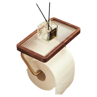 卫生间卷纸架免打孔实木复古纸巾架卫生纸置物架手纸架卷纸盒挂架