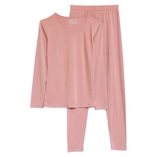 冠得女士超薄发热打底内衣新款纯色套装羊绒蛋白修身秋衣秋裤6662