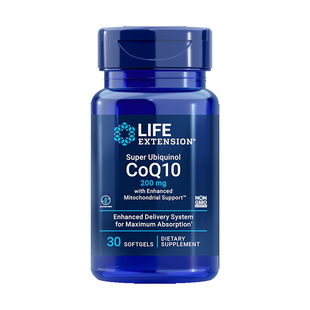 还原型辅酶Q10富里酸200mg30粒高含量泛醇美国直邮Life Extension