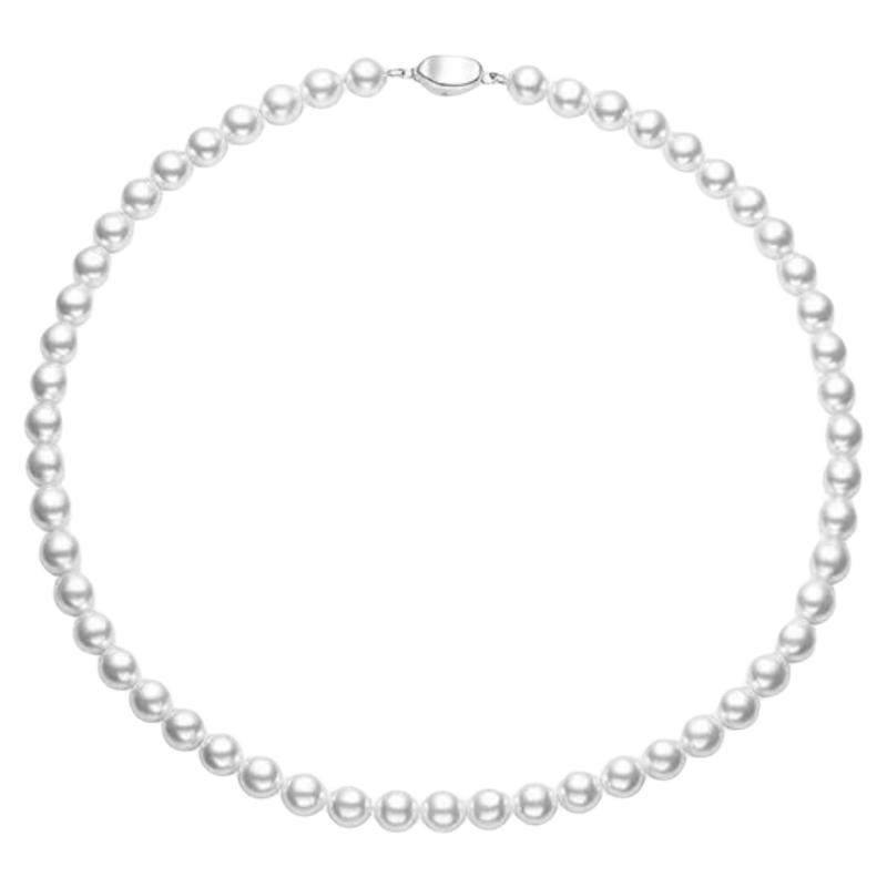 【近正圆赠二耳钉】北海淡水无核珍珠项链9-10mm强光送母亲节礼物