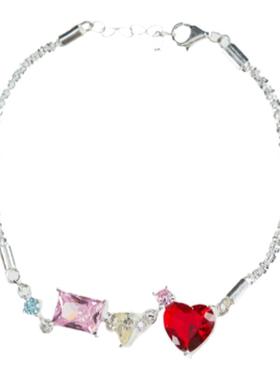 原创小众爱心彩色宝石女