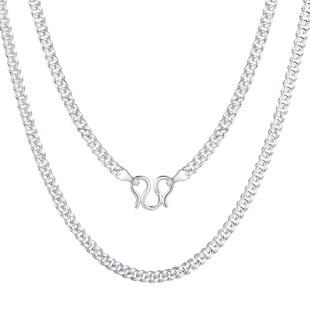 999纯银3mm古巴链男士项链锁骨链细银链子男款高级感银饰送男朋友