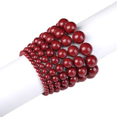 保真甄选帝王紫金砂朱砂散珠手串