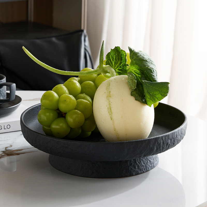 米立风物新款果盘客厅茶几家用水果盘轻奢高档高脚盘茶点盘水果盆