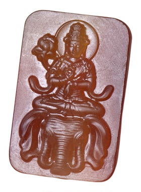 天然玛瑙普贤菩萨吊坠玉髓本命佛