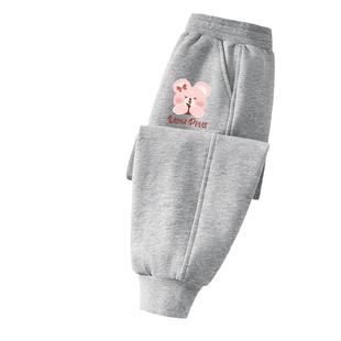 拉夏贝尔童装女童春季裤子2026年亲肤款女宝宝长裤冬季儿童运动裤