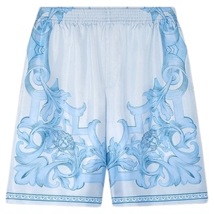 【季末优惠】VERSACE/范思哲 男士Architectural Baroque真丝短裤