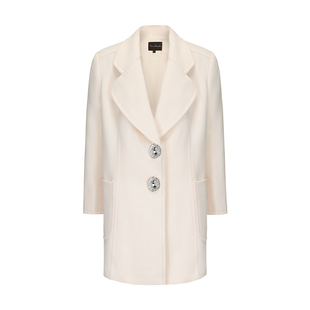 [甄选5折]NanaJacqueline斗兽场钻扣翻领外套时尚宽松中长款西装