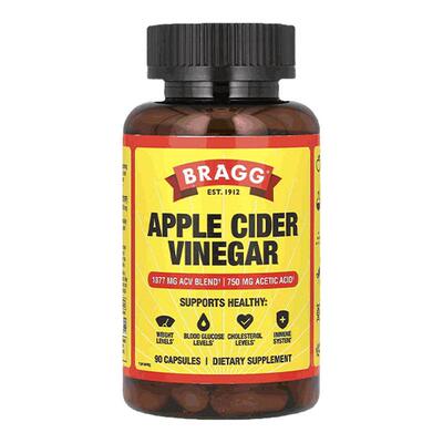 Bragg布拉格苹果醋胶囊苹果酸血糖胆固醇健康体重抵御力肠道呵护