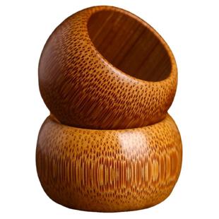 高密竹实心玉竹手把件扳指文玩竹节竹棍竹根手环圈指环戒指竹根雕