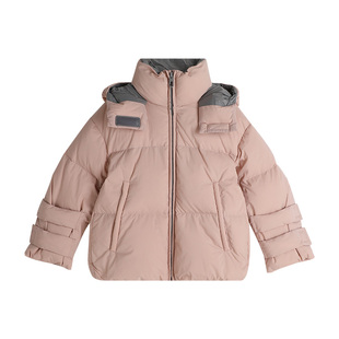 布丁哈鲁童装女童2025冬季新款儿童连帽加绒加厚保暖羽绒服外套