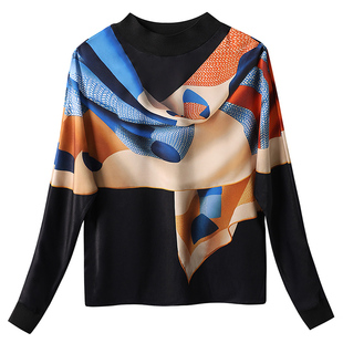 现货 秋日阳光~设计感立体印花百搭打底衫宽松T恤减龄洋气上衣秋