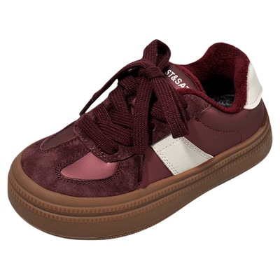 星期六童鞋厚底德训鞋女童加绒