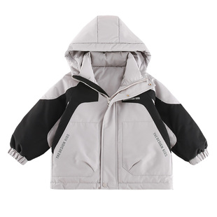 贝田2025新款儿童羽绒服男童外套冬季潮酷男孩冬天大童中长款外套