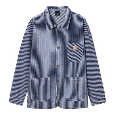 GEEEKPANDA翻领秋冬条纹夹克外套