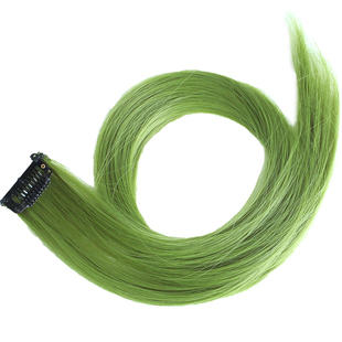 彩色假发片挑染发条显白果绿色漂染小贴片演唱会长发挂耳染接发片