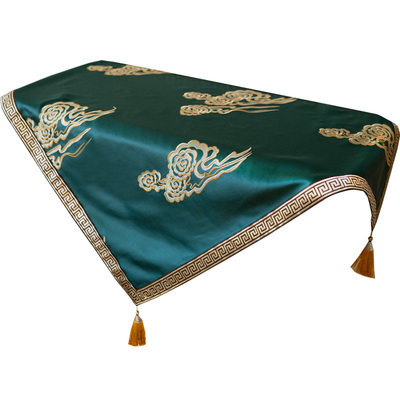 桌布桌旗布艺中式祥云床头柜高档