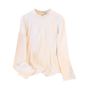 大码独特漂亮打底衫德绒双面磨毛保暖正肩宽松遮肚子可外穿上衣女