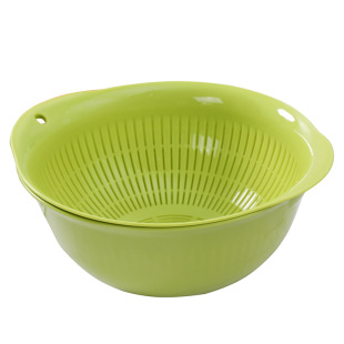 厨房加厚双层洗菜篮家用创意水果盘滴水筛大号蔬菜沥水筛淘米漏盆